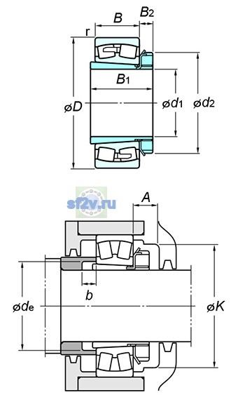 Фото подшипника 22332RK+H2332