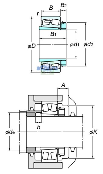 Фото подшипника 22334RK+H2334