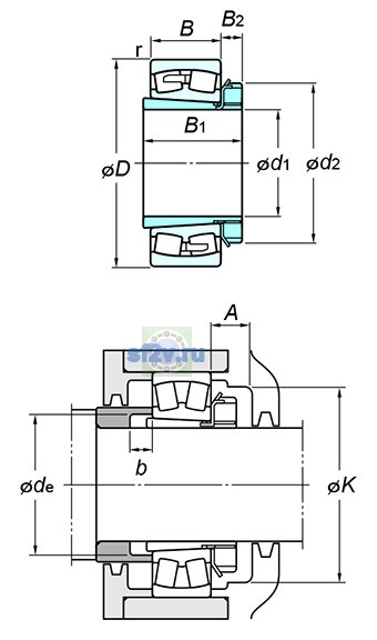 Фото подшипника 22336RK+H2336