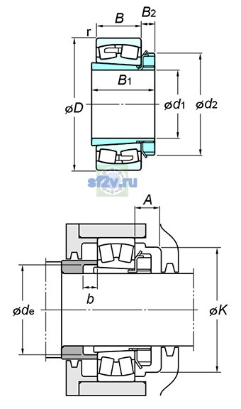 Фото подшипника 22338RK+H2338