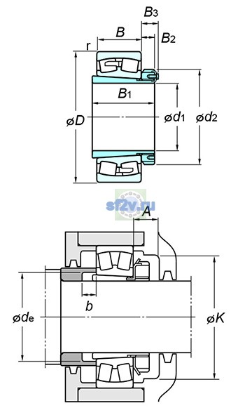 Фото подшипника 22344RK+H2344