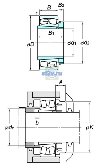 Фото подшипника 23136RHAK+H3136