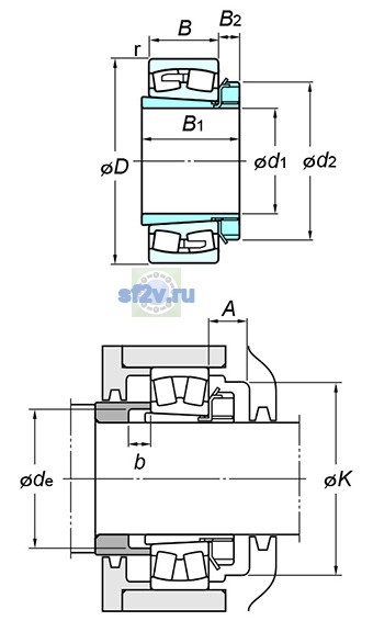 Фото подшипника 23222RZK+H2322X