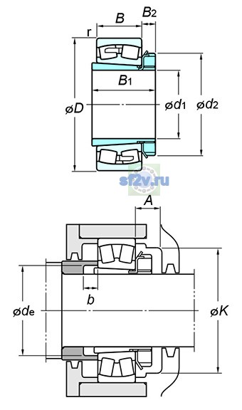 Фото подшипника 23232RK+H2332