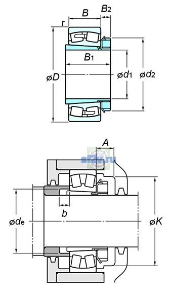 Фото подшипника 23238RHAK+H2338