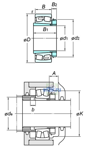 Фото подшипника 23238RRK+H2338
