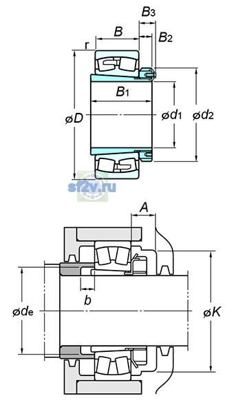 Фото подшипника 23244RK+H2344