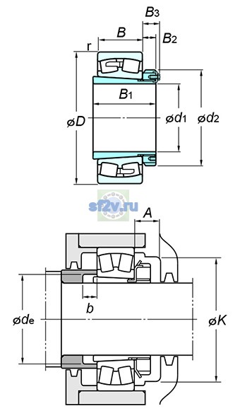 Фото подшипника 23972RK+H3972