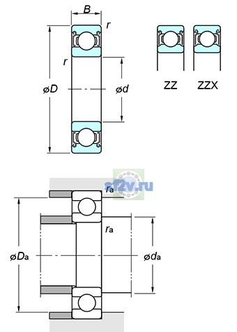 Фото подшипника 6022 ZZX
