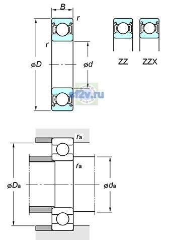 Фото подшипника 6032 ZZX