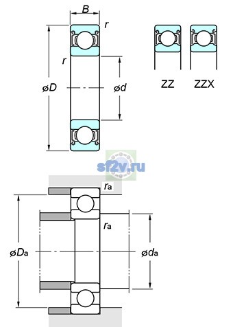 Фото подшипника 6038 ZZX