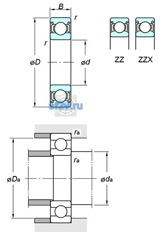 Фото подшипника 6044 ZZX
