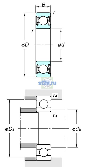 Фото подшипника 6222 2RU