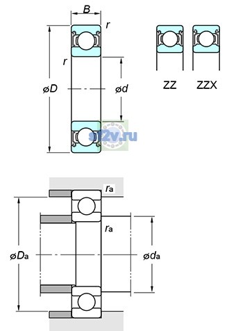 Фото подшипника 6224 ZZX