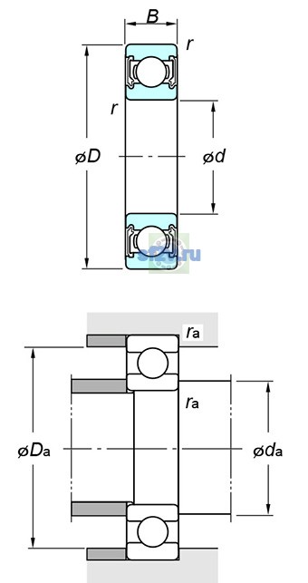 Фото подшипника 6822 2RU