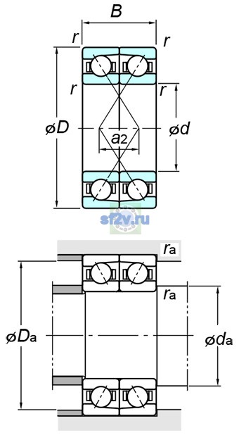 Фото подшипника 7007DF FY