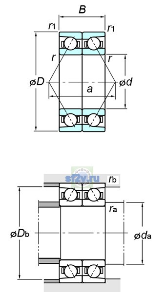 Фото подшипника 7016BDB FY
