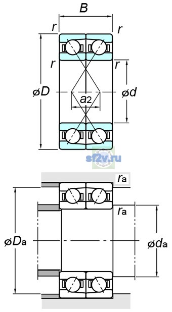 Фото подшипника 7022DF FY