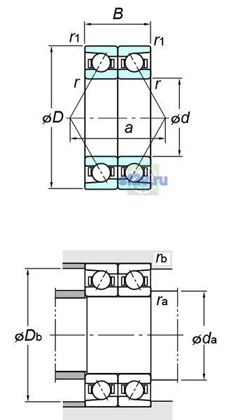 Фото подшипника 7032BDB FY