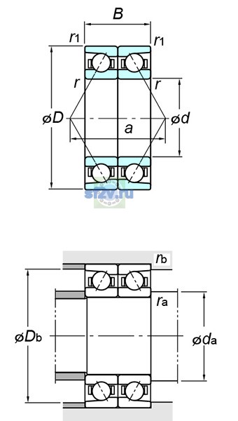 Фото подшипника 7202BDB FY