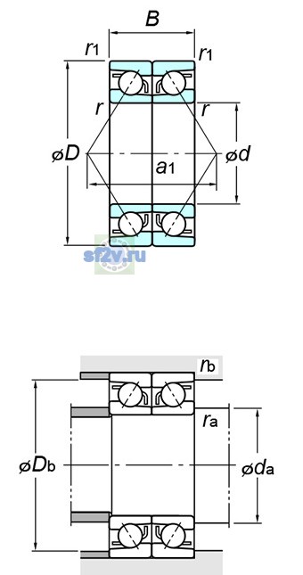 Фото подшипника 7208BDB
