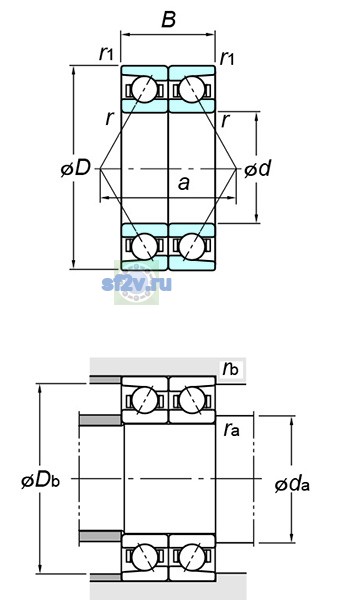 Фото подшипника 7208BDB FY
