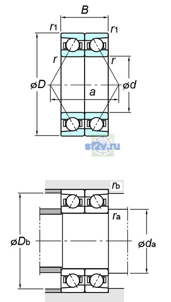Фото подшипника 7222DB FY