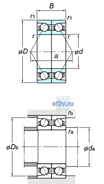 Фото подшипника 7308DB FY