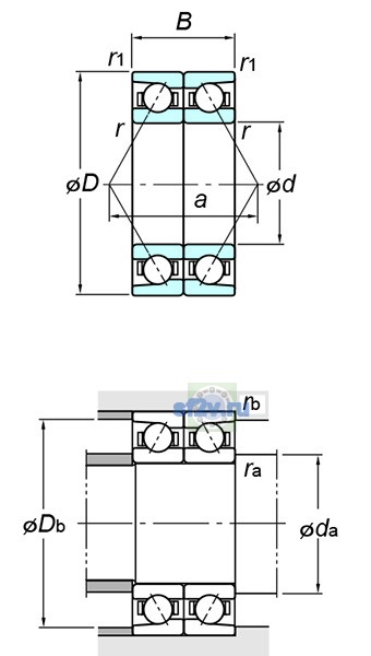 Фото подшипника 7408DB FY