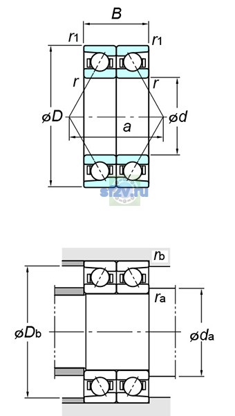 Фото подшипника 7412DB FY