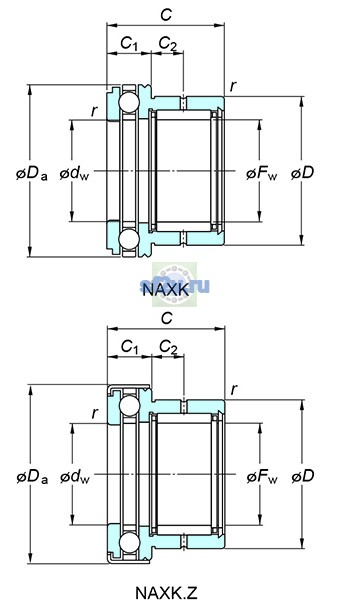 Фото подшипника NAXK12Z