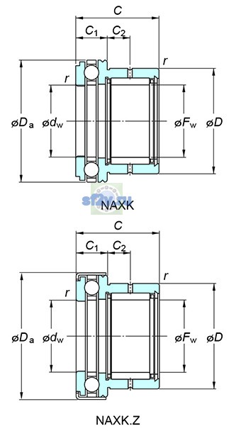Фото подшипника NAXK15Z