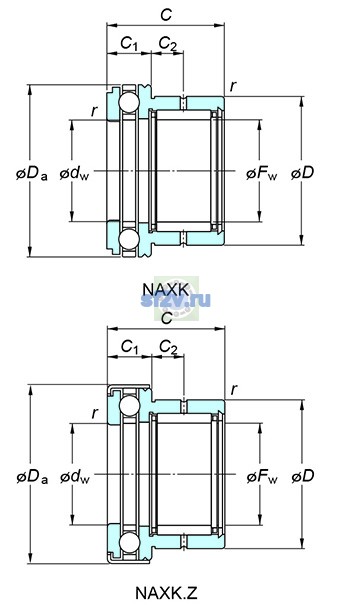Фото подшипника NAXK17