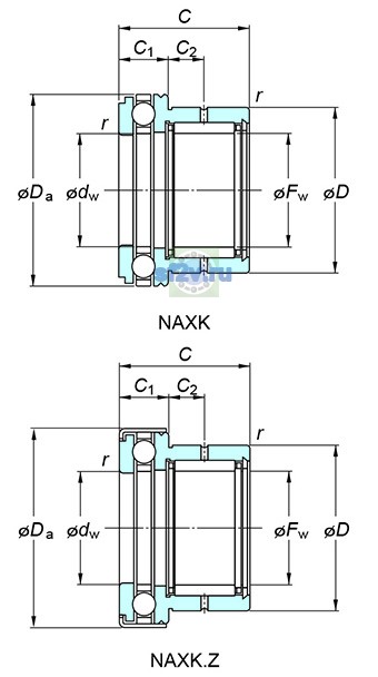 Фото подшипника NAXK25Z