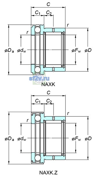 Фото подшипника NAXK30Z