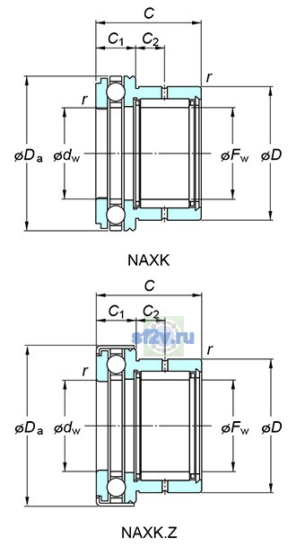 Фото подшипника NAXK40