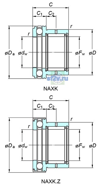 Фото подшипника NAXK50Z
