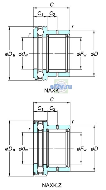Фото подшипника NAXK70