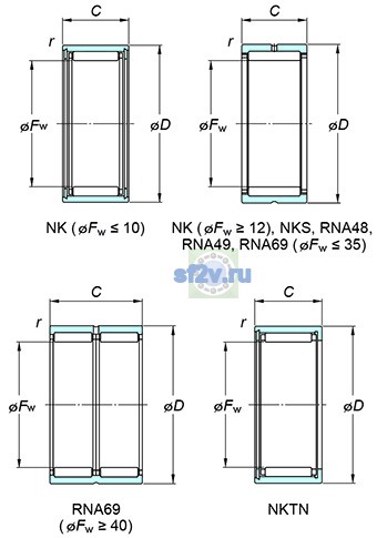 Фото подшипника NK100/36