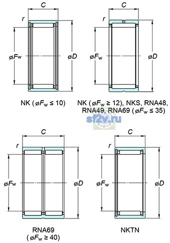 Фото подшипника NK12/12