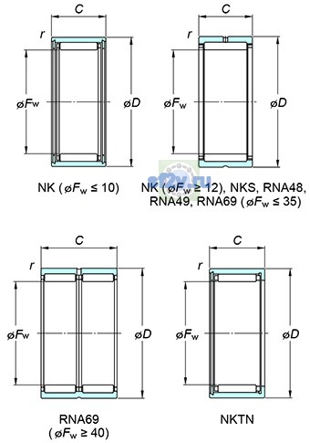 Фото подшипника NK16/16
