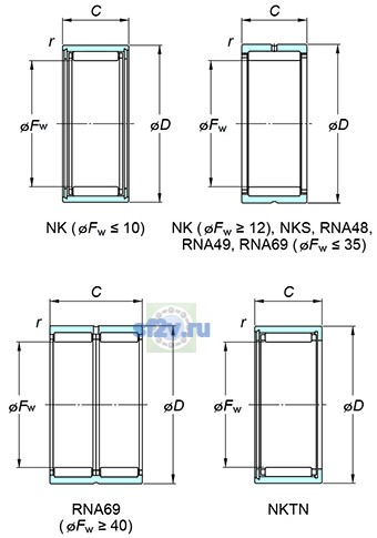 Фото подшипника NK28/20