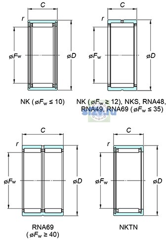 Фото подшипника NK37/20
