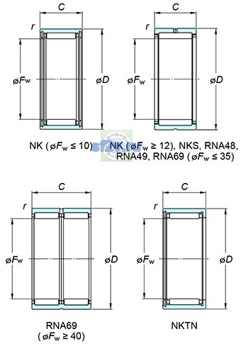 Фото подшипника NK70/35