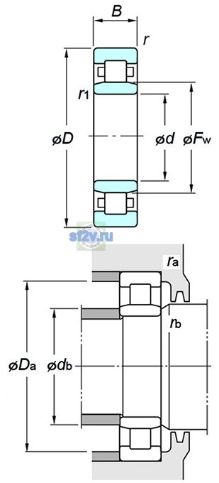Фото подшипника NU222R