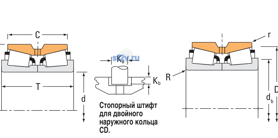 Схема подшипника NA66212/66462D