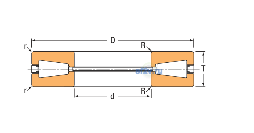 Схема подшипника T135